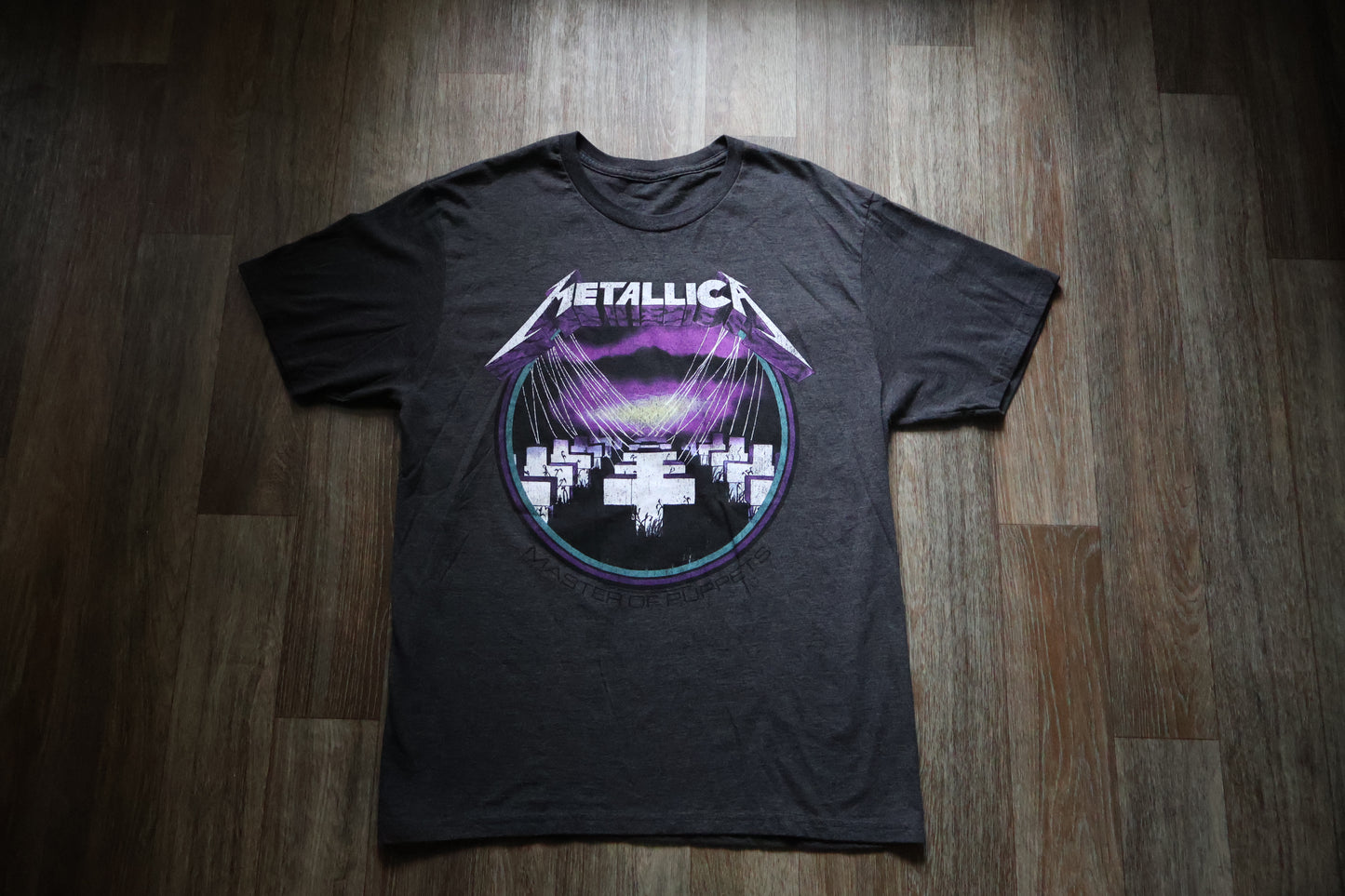 Metallica Master Of Puppets Dark Gray Graphic Tee