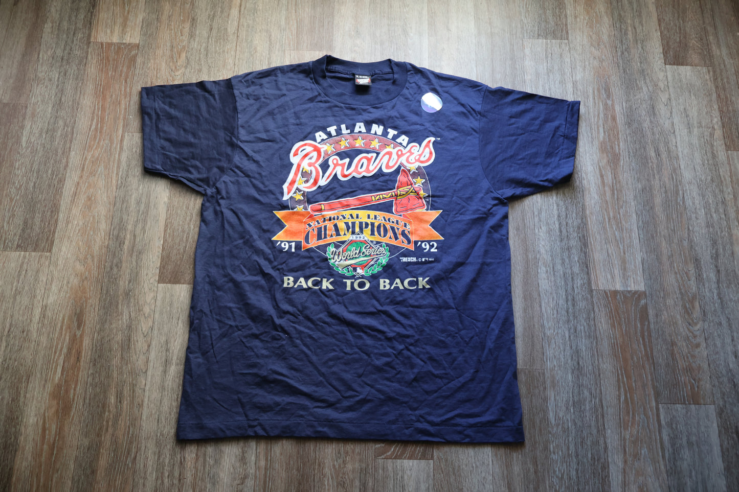 Vintage 1992 Atlanta Braves National League Champions MLB BLUE NAVY