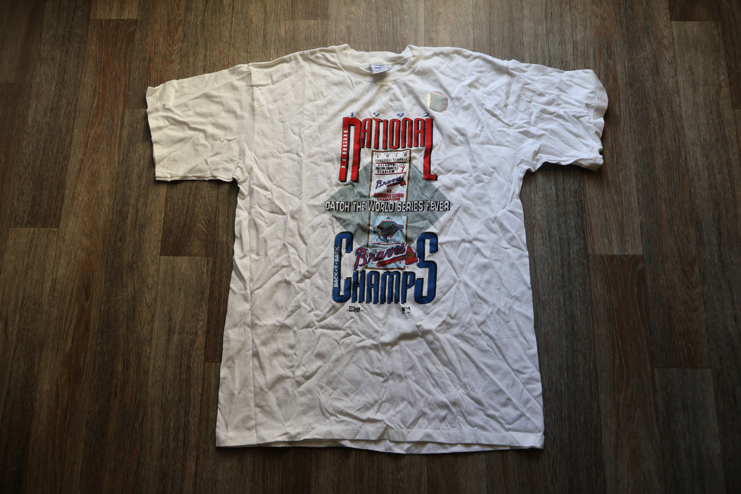 Vintage 1992 Atlanta Braves National League Champions MLB WHITE