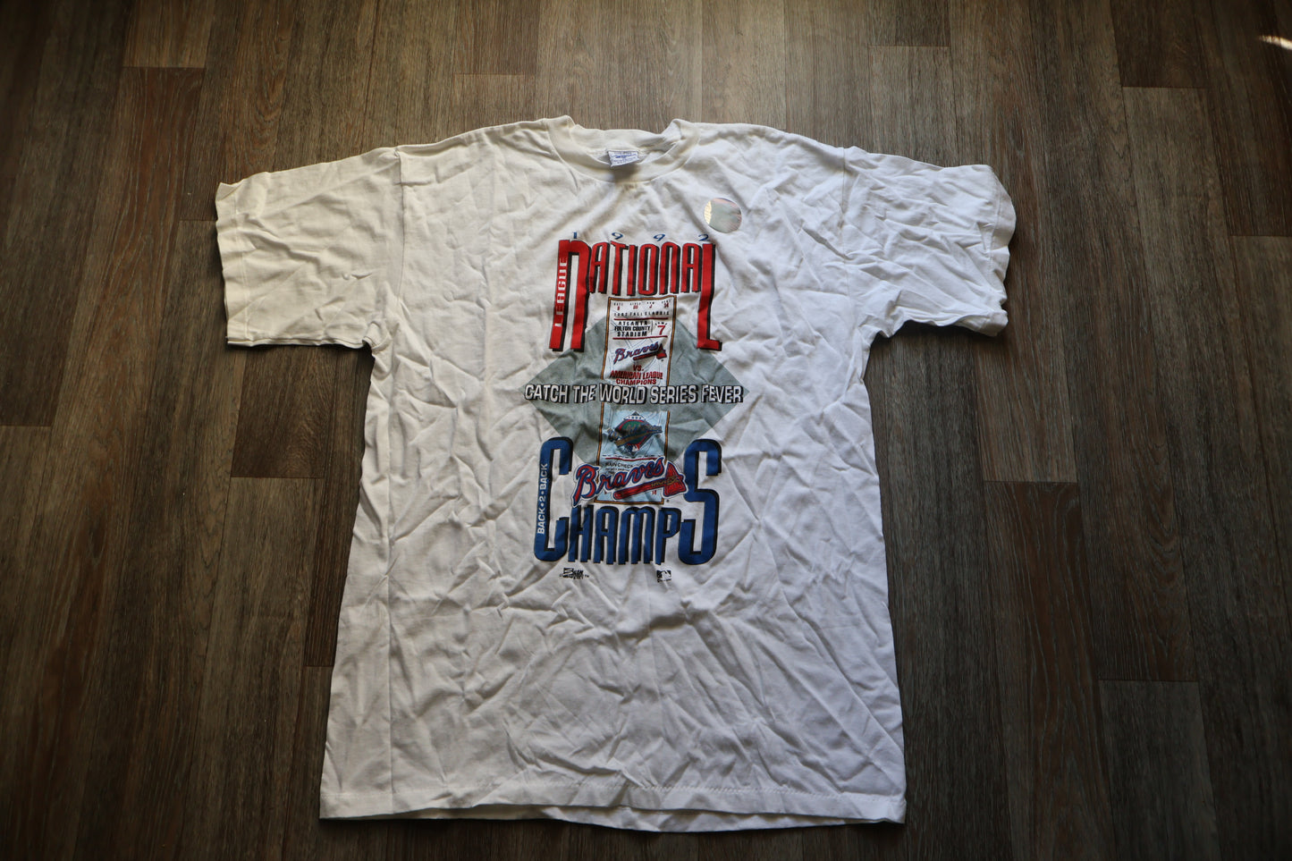 Vintage 1992 Atlanta Braves National League Champions MLB WHITE