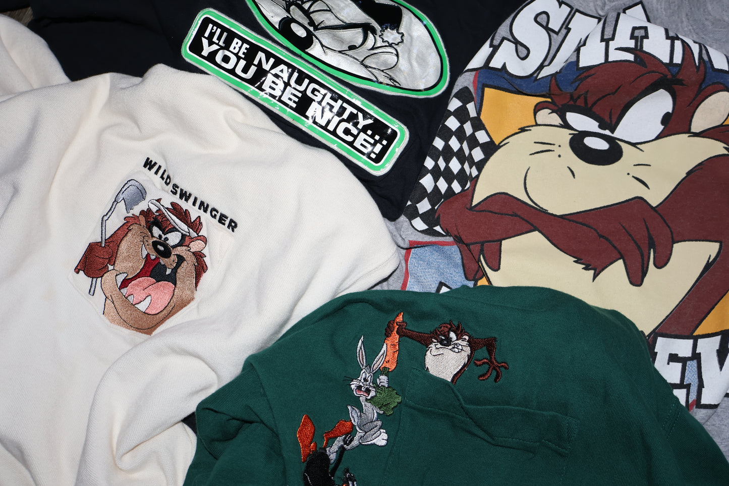 Vintage BUNDLE 1996 1997 1998 Tasmanian Devil Tee Taz Cartoon Looney Tunes 90s COMBO