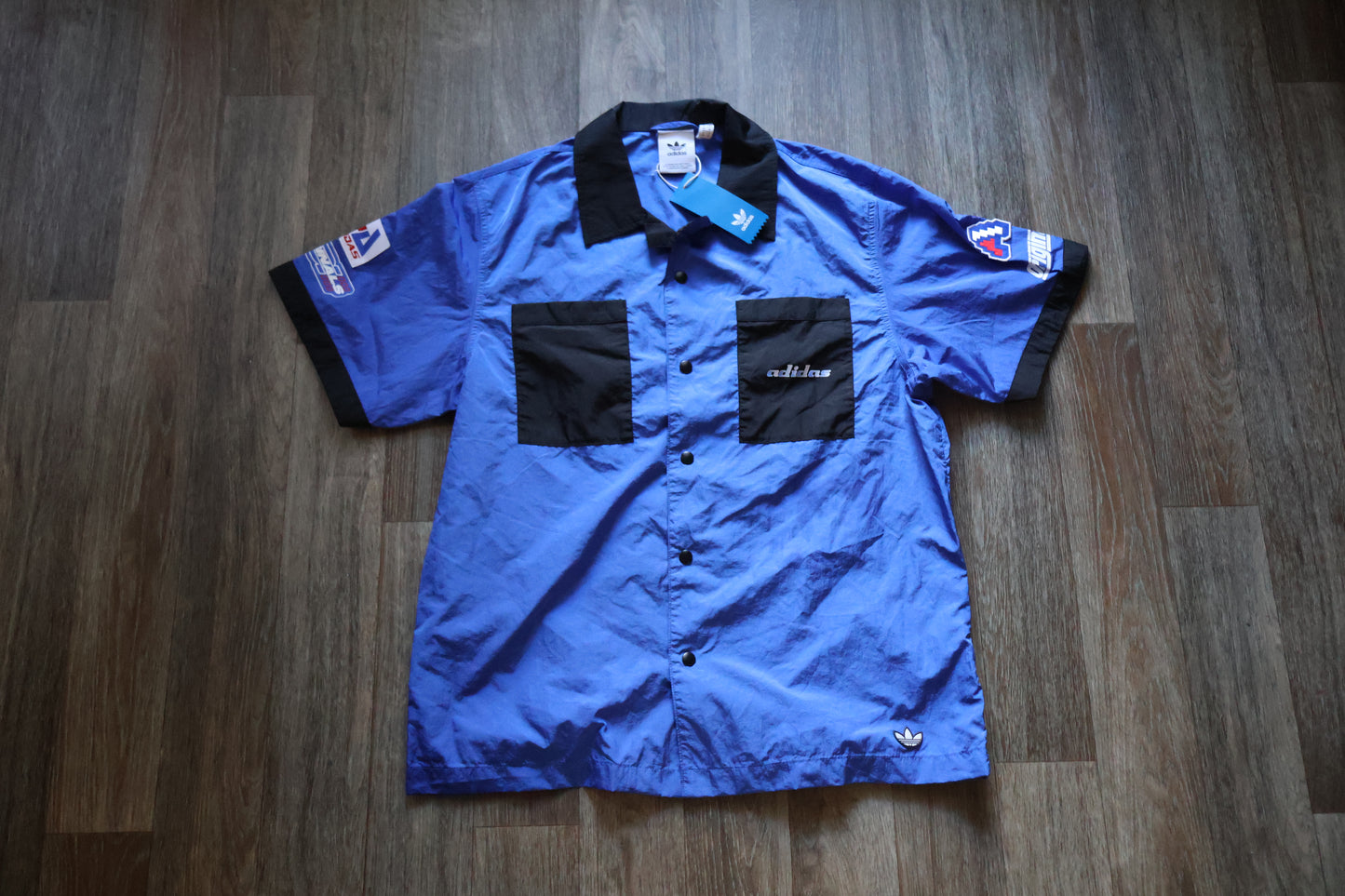 Adidas TGP RACING Style Blue/Black Button-Up