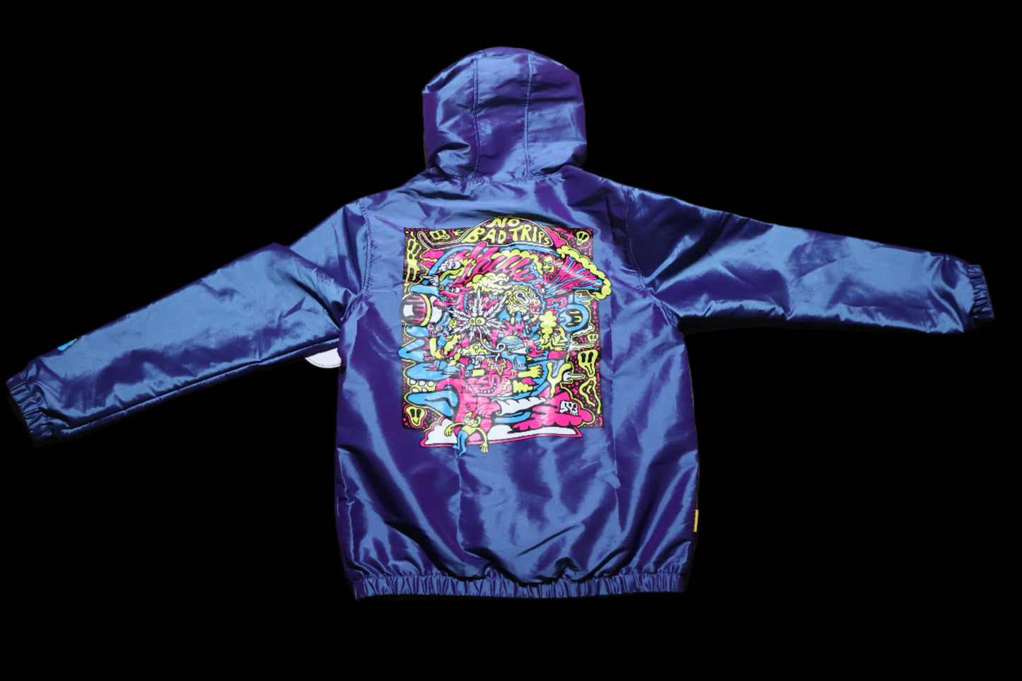 Killer Acid Cat Hologram Blue Windbreaker Jacket