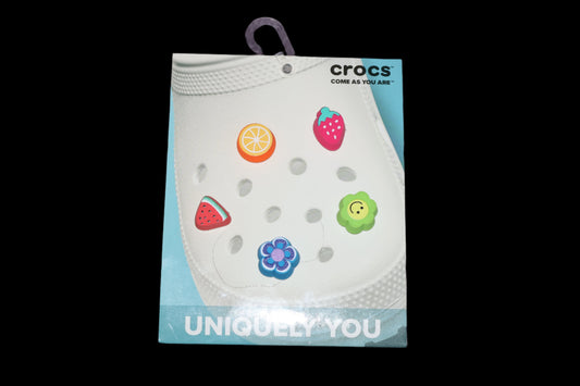 CROCS Jibbitz 5 Pack Fun Eraser Uniquely You Colorful Fruit Shaped NEW