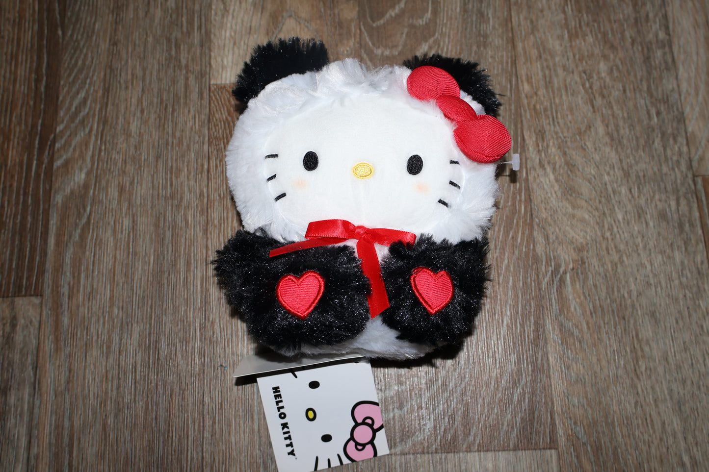 Hello Kitty New NWT SANRIO  in Panda Suit 7" Licensed Plush Stuffed HEARTS LOVE