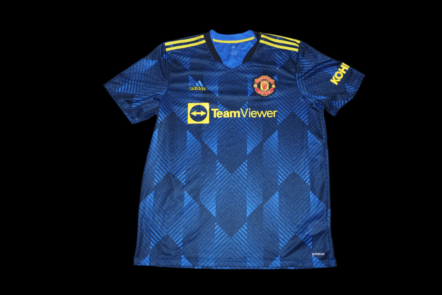 Manchester United Adidas 2021-22 Aeroready Third Jersey Blue Men’s Size XL