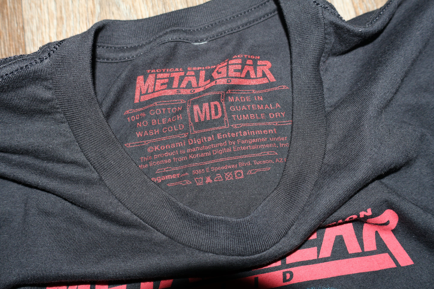 Metal Gear Solid KONAMI Tee Shirt MEDIUM SNAKE TACTICAL ESPIONAGE ACTION GAMES